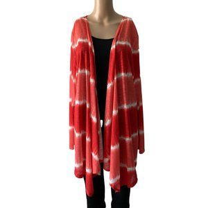 Cali and York 1X Tie Dye Striping Cardigan